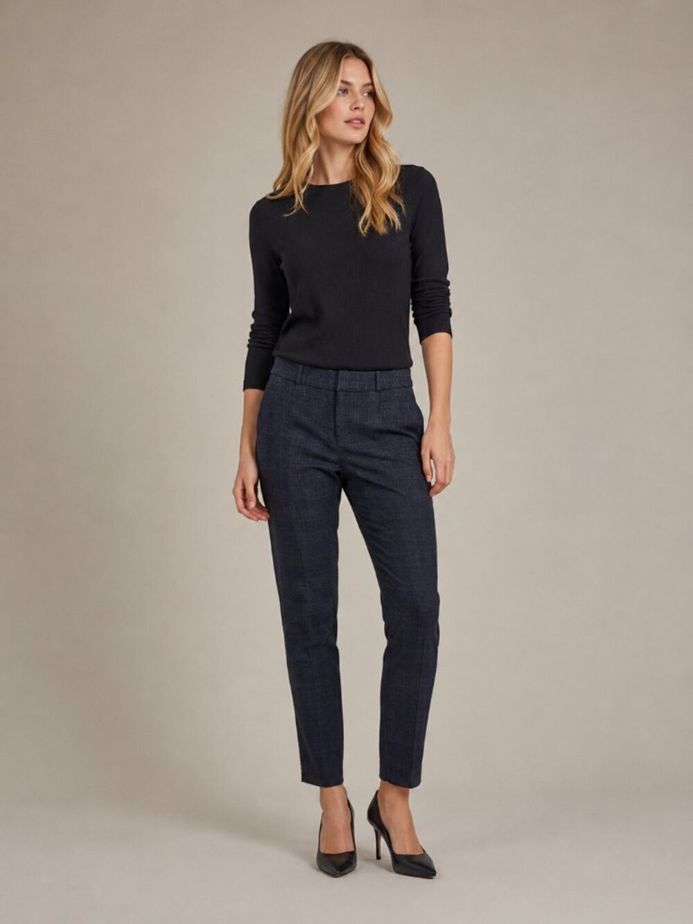 Banana Republic Sloan Fit Plaid Ankle Pant Low Rise Navy 0 #A2564